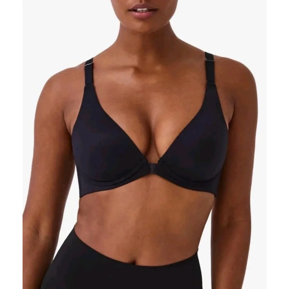 SPANX Bra-llelujah Adjustable Plunge Wireless Lift Bra 32D Black